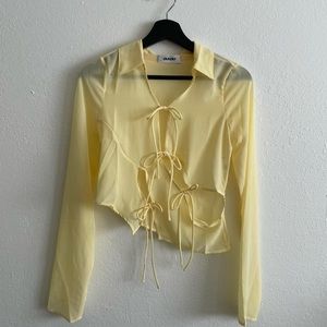 Danielle Guizio Women’s Yellow Silk Blouse